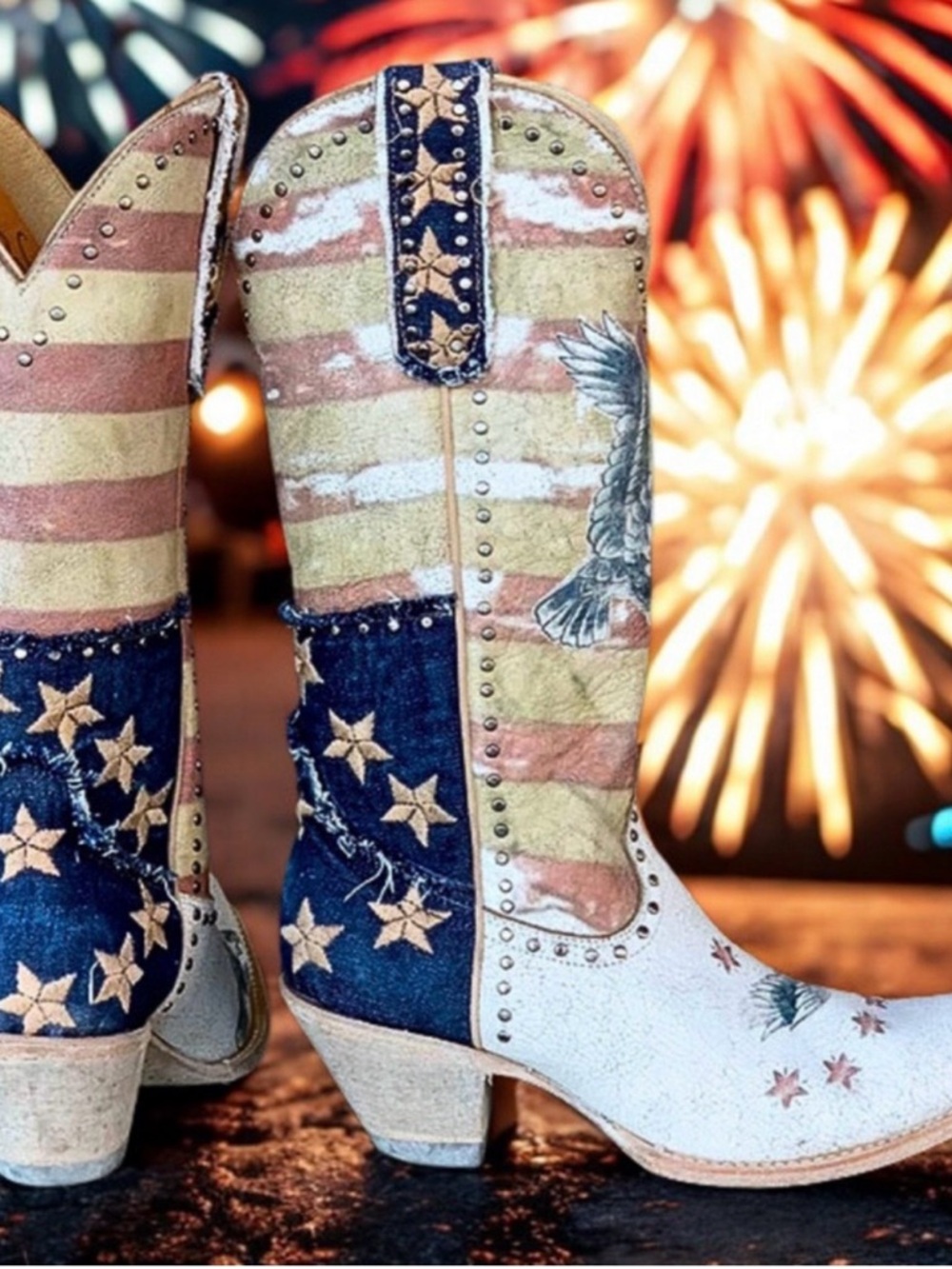 Old Gringo Tan & Blue Leather Cowboy Boots